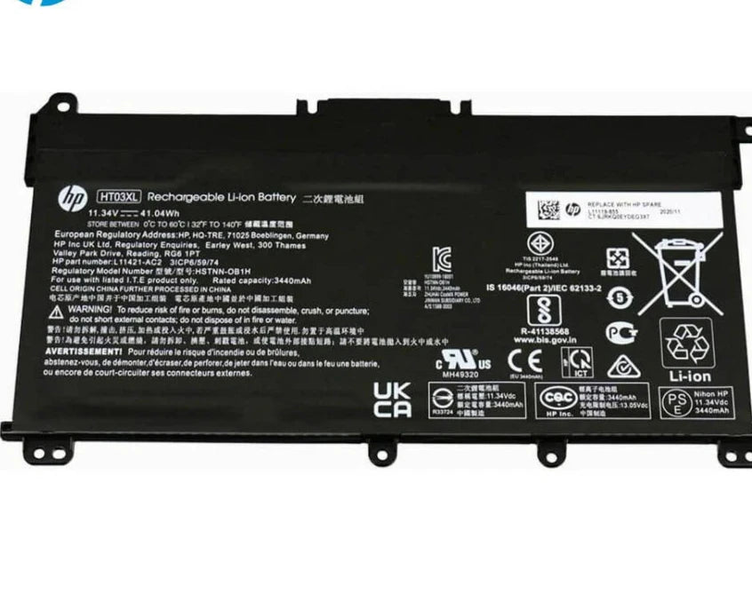 HP Laptop Battery HT03XL  3600mAh 11.4V 3 Cell